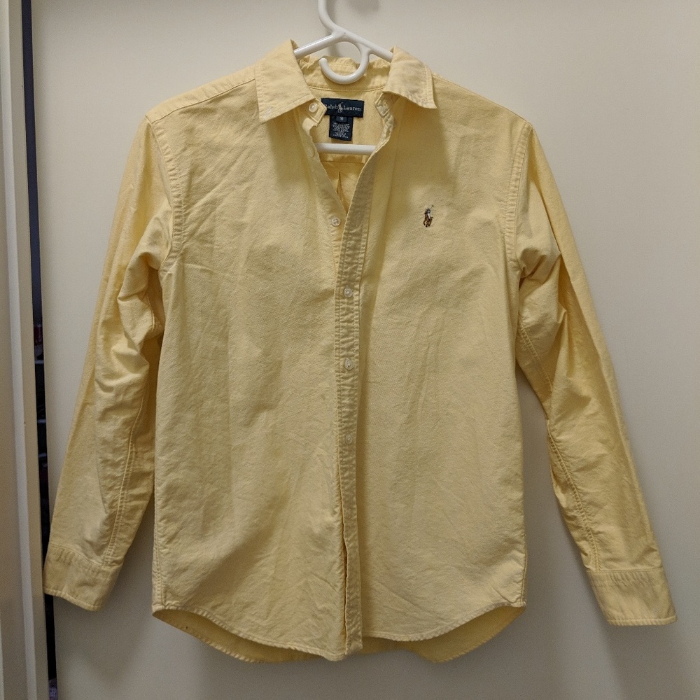 Ralph Lauren Boys Dress Shirt Yellow Size 16